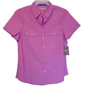 Victory Outfitters Western Cowgirl Country Short Sleeve Snap Down Shirt Size M